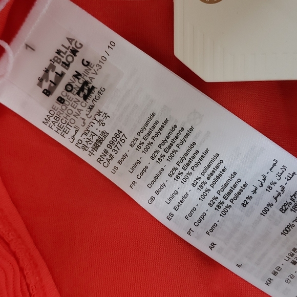 Billabong Wave Trip Maui Rider Bikini Bottoms Red - Picture 7 of 12